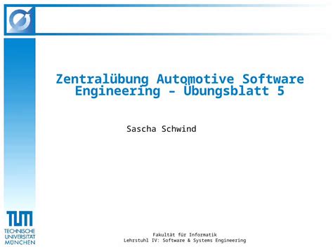 PPT Fakultät für Informatik Lehrstuhl IV Software Systems