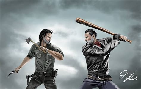 Rick vs Negan by superstarmario17 on DeviantArt