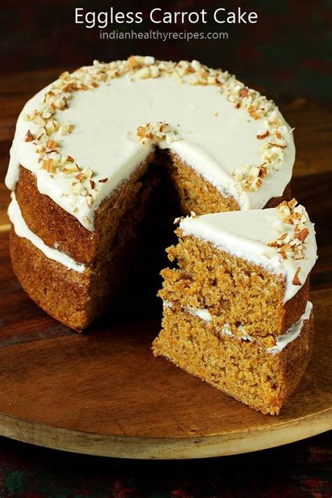 Eggless Carrot Cake Recipe Eggfree Moist Soft Carrot Cake