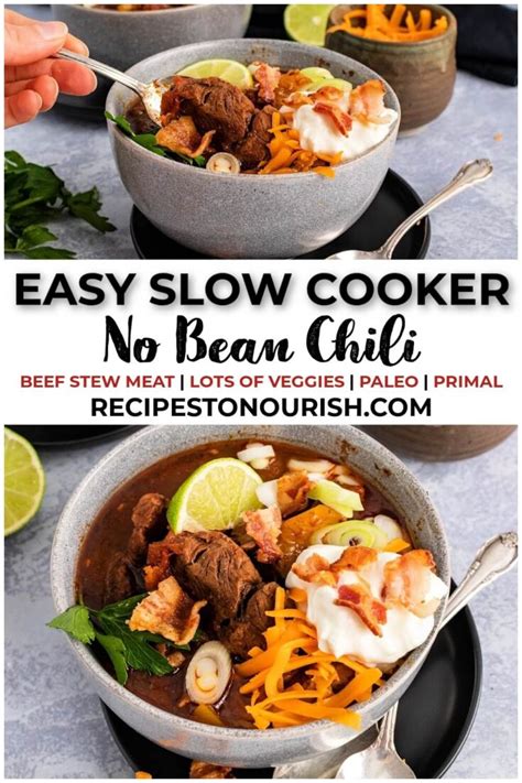 Easy Slow Cooker No Bean Chili | Recipes to Nourish