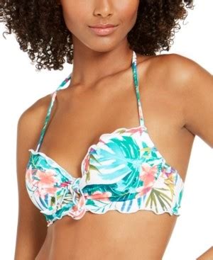 Sundazed Ava Bra Sized Printed Ruffle Bikini Top Created For Macy S