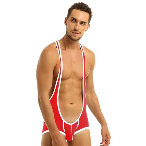 Billionm Mens Sexy Lingerie Bodystocking Wrestling Suspenders Singlet Mankini Jockstraps Bulge
