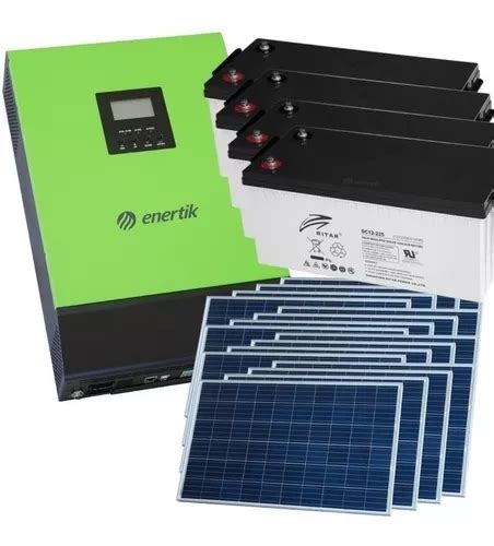 Kit Solar Inversor Híbrido Ups 4000w Paneles Baterías Cuotas Cuotas