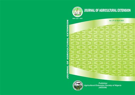 Archives Journal Of Agricultural Extension