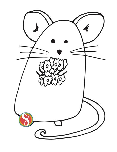 Cute Mouse Coloring Page