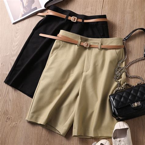 Korean Style High Waist Suit Shorts Female 2022 Summer Loose Wide Leg