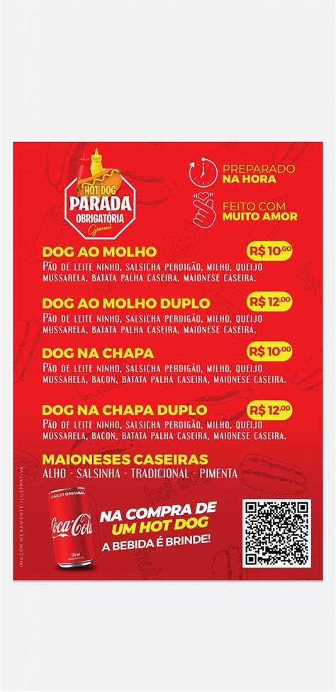 Menu em Dog Parada Obrigatória restaurante Brasília