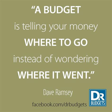 A Budget Is Telling Your Money Where To Go Instead Of Wondering Where It Went Dave Ramsey