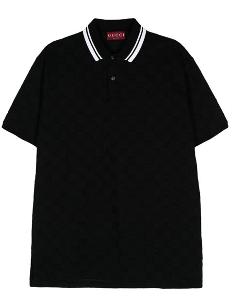 Gucci Gg Supreme Embroidery Polo Shirt Black Farfetch Uk