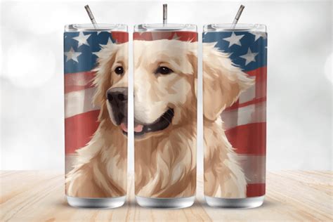 Golden Retriever 20 Oz Tumbler Wrap Graphic By Mockup Venue Creative