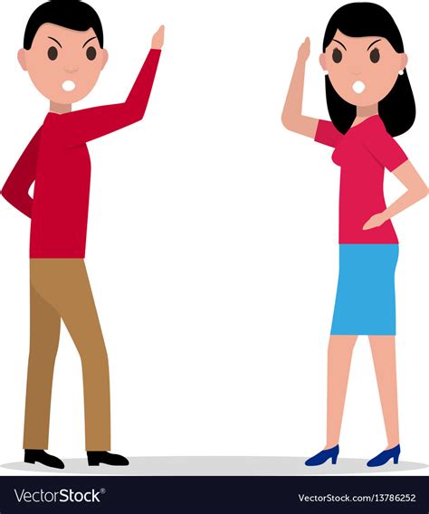 Cartoon Man Woman Quarrel Couple Angry Royalty Free Vector