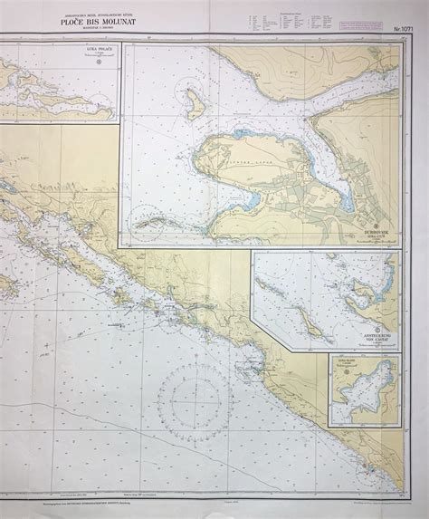 Nautical Chart Croatia Adriatic Coast Dubrovnik Ploce Bis Molunat No 1071 1989