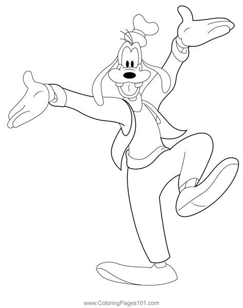 Goofy Face Coloring Page For Kids Free Goofy Printable 49 Off