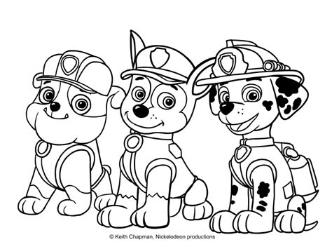 Rubble Chase And Marshall Coloring Page