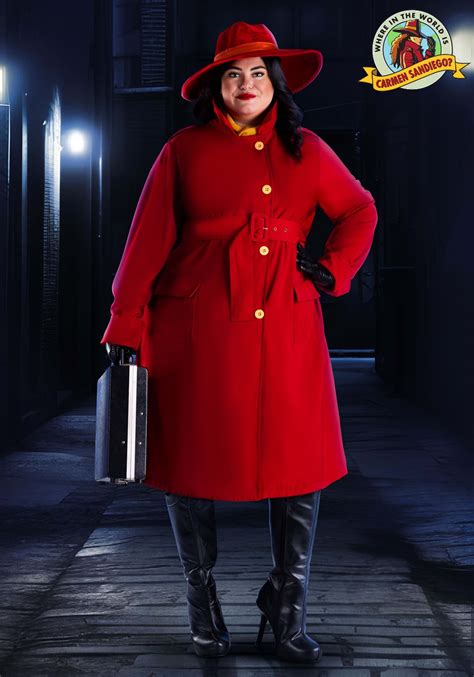 Plus Size Womens Authentic Carmen Sandiego Costume