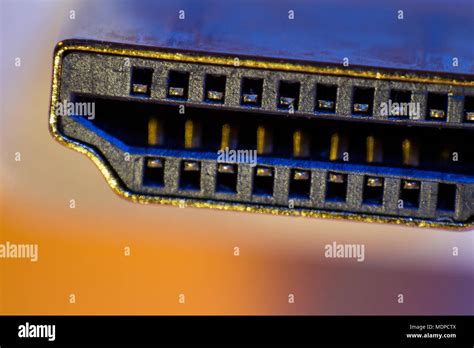 Macro Closeup Of Hdmi Cable Connector Stock Photo Alamy