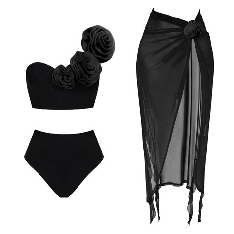 2024 3D Flower Bikini Underwire Swimsuit High Waist Swimwear For Women Two Piece Bathing Suits