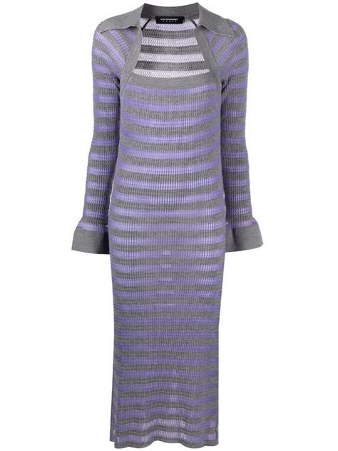 Kiko Kostadinov Striped Knitted Midi Dress Shopstyle