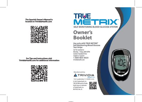 True Metrix Blood Glucose System Manual Trividia Health Guide