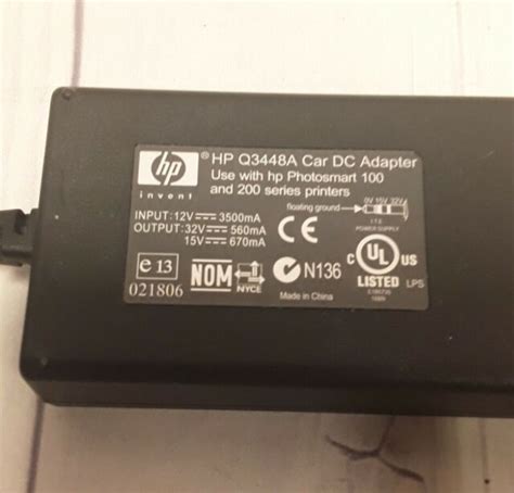 Hp Q3448a Car Dc Adapter For Photosmart 100 And 200 Printers For Sale Online Ebay