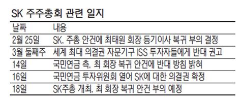 국민연금 최태원 Sk 등기이사 복귀 반대 매일경제