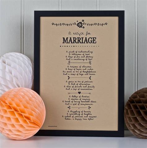 Marriage Recipe Poem Print Vintage Style Recipe For Marriage