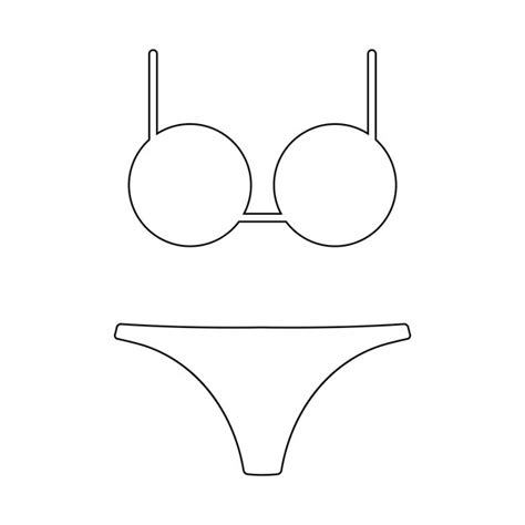 Badeanz Ge Oder Bikini Symbol Isoliert Auf Wei Em Hintergrund Premium