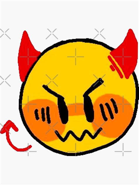 Angry Devil Cursed Emoji Tiktok Meme Face Sticker For Sale By Cursedemoji Redbubble