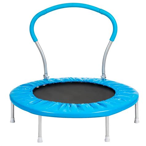 36 Inch Foldable Fitness Rebounder Mini Trampoline With Handle Blue