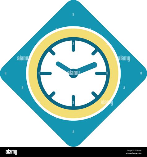 Blue Wall Clock Icon In Flat Style Stock Vector Image Art Alamy