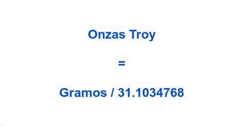 Gramos a Onzas Troy Convertidor Fórmula y Información