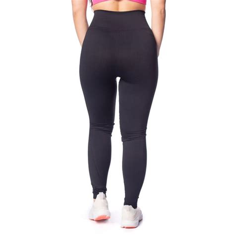 Legging Feminina Selene Sem Costura Detalhe Vazado Preto