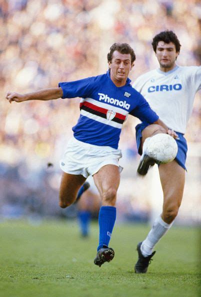 Sampdoria Player Trevor Francis In Action During A Match Against Napoli