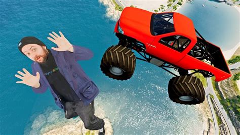 BeamNG Drive Cars And Trucks Crashing On Giant Ramp And Cliff Car Jumps