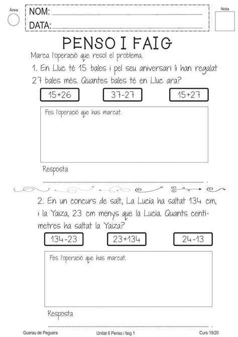 Ficha online de Resolució de problemes para Segon de Primària Puedes