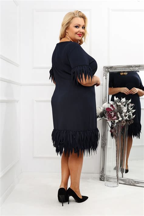 Sukienka Plus Size Granatowa WILMA 1 AWiS moda w każdym wymiarze