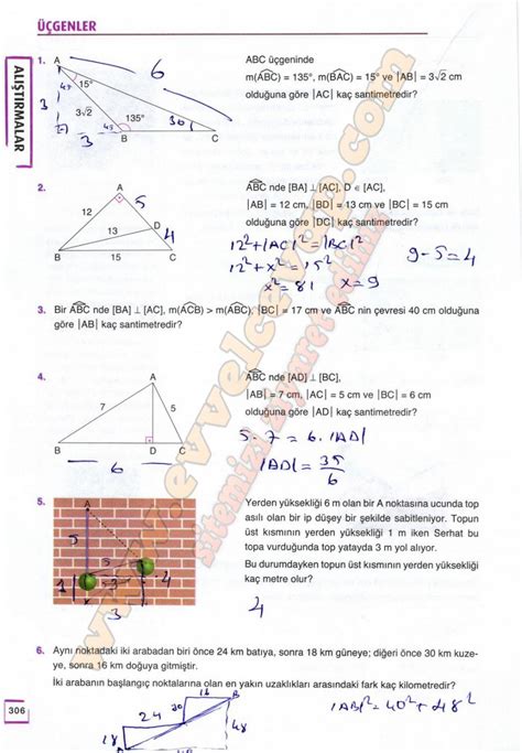 S N F Matematik Eksen Yay Nlar Ders Kitab Cevaplar Sayfa