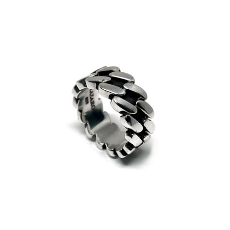 Sterling Silver Cuban Link Ring-LZR6440