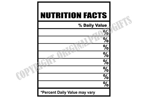 Blank Nutrition Facts Svg Nutrition Facts Template Svg Ph