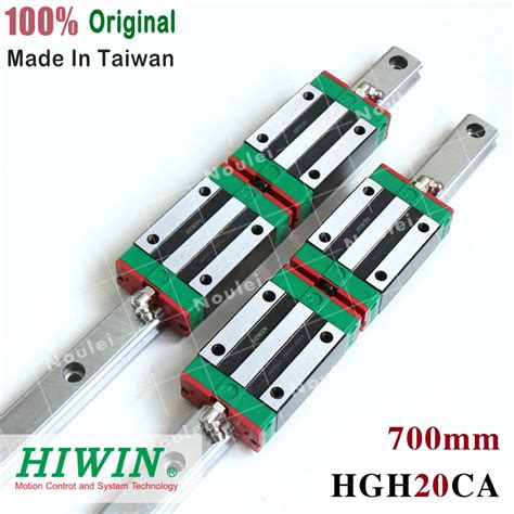 HIWIN HGR20 Linear Rail 20mm 2pcs 700mm HGH20 Guides 4pcs HGH20CA