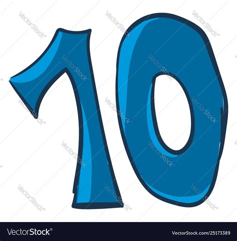 Number 10 Or Ten Or Color Royalty Free Vector Image