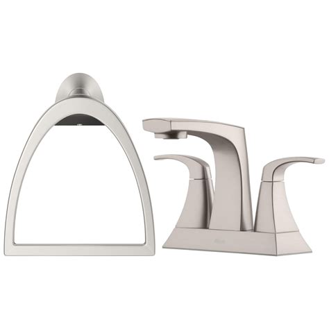 Shop Pfister Pfister Karci Spot Defense Brushed Nickel 2 Handle 4 In Faucet And 3 Piece