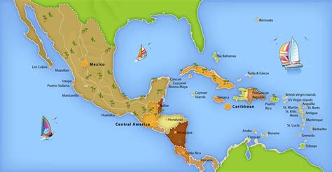 Caribbean And Mexico Vacation Destinations Map