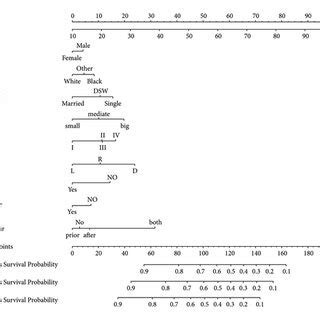 Nomogram Predicting And Year Os Probability Sums Seer