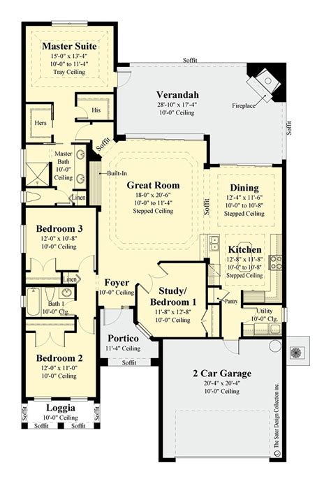 Mediterranean Style House Plan 4 Beds 2 Baths 1920 Sq Ft Plan 930 493