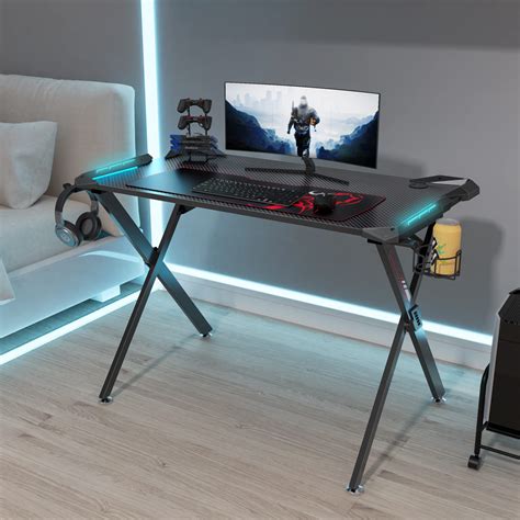 Buy EUREKA ERGONOMIC Gaming Desk with RGB LED Lights, 45 Inch Gamer ...