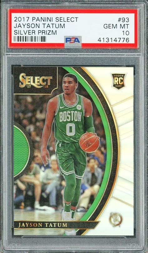 Panini Select Silver Prizm Jayson Tatum Rookie Card Graded Psa