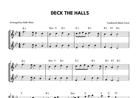 Deck The Halls Flute Duet Arr Valdir Maia By Traditional Carol