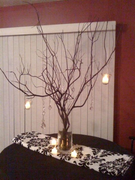 Manzanita Branch Centerpiece In Progress Wedding Manzanita