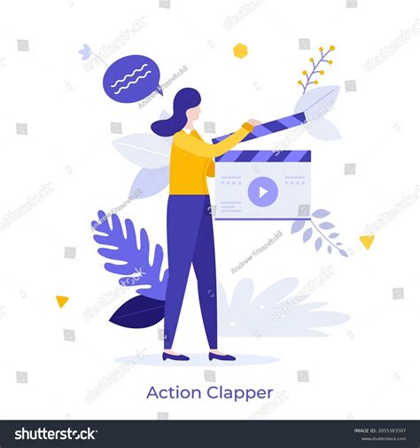 clapper loader  clapperboard concept action stock vector royalty
